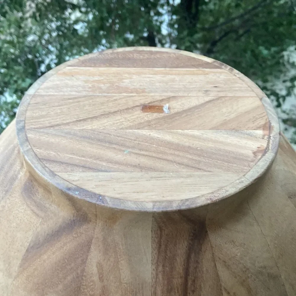 Handmade Wooden Big Bowl Utensil Holder